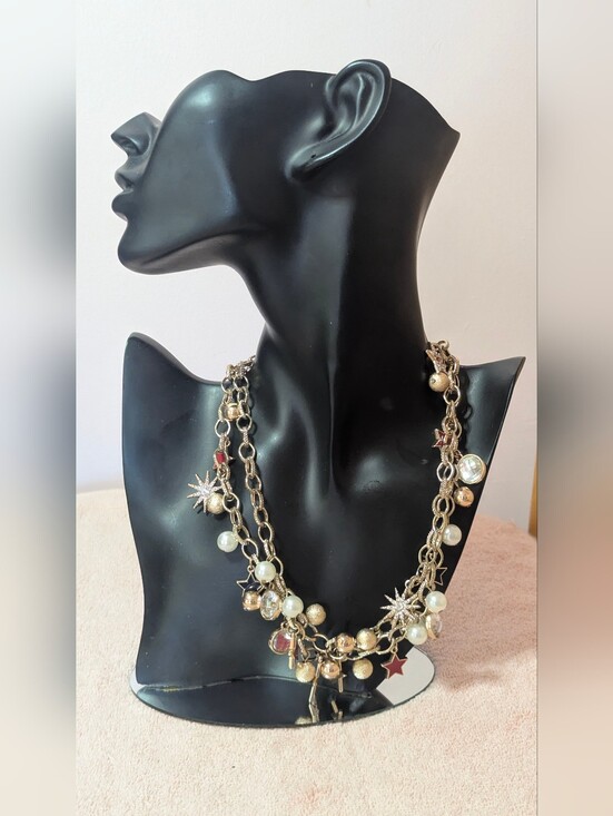 Vintage Jewelry - Red White Blue & Gold Celestial VTG Statement Jewelry Bundle Set + FREE GIFT